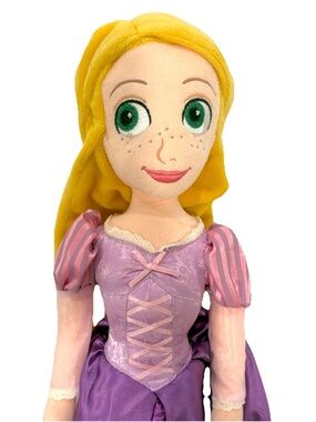 Disney Store Tangled Princess Rapunzel Soft Plush Doll 21” Embroidered Purple